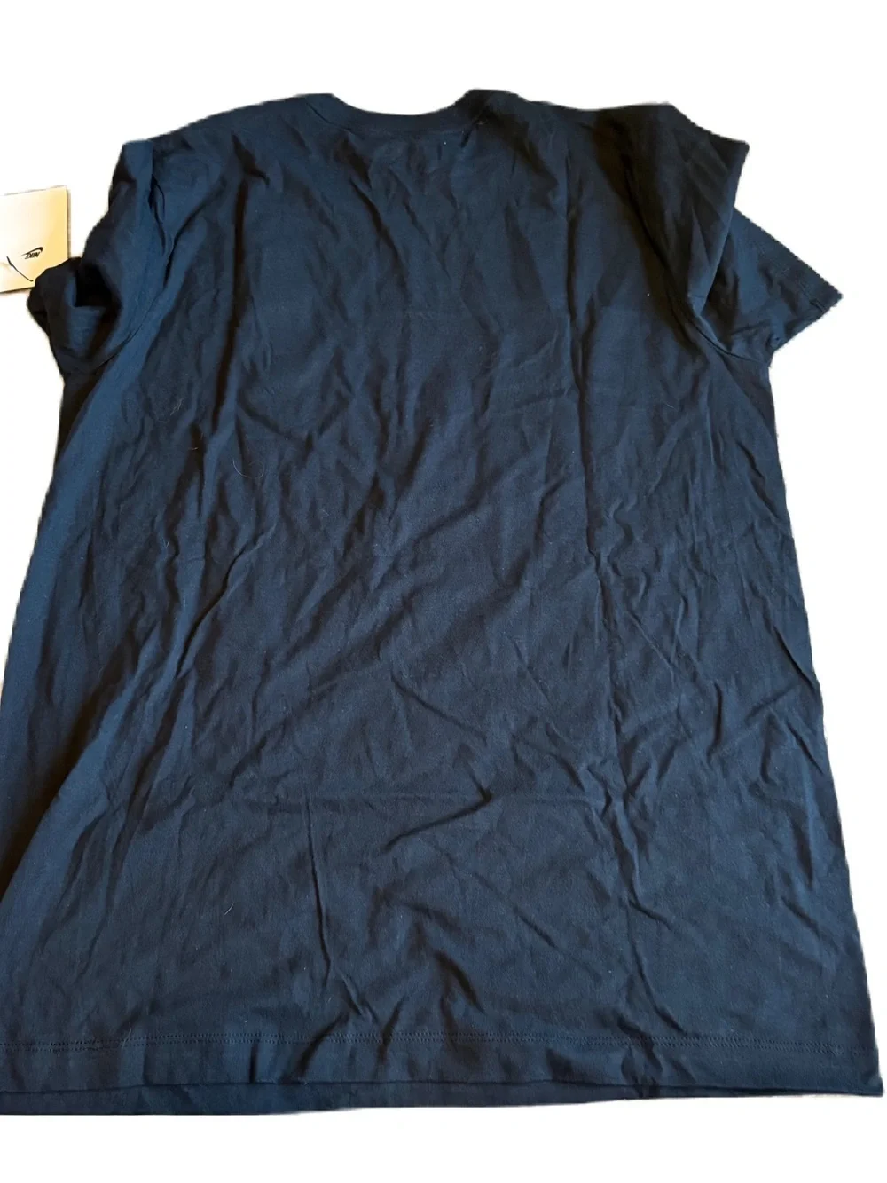 Nike Black Crew Neck T-Shirt with White Swoosh NEW Medium